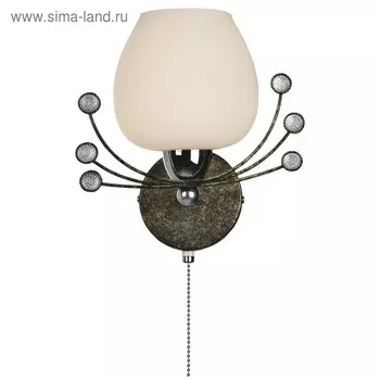 Бра "Оливия" 1x60Вт E14 хром 28x22x18см