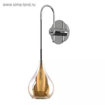 Бра PENTOLA 1х25Вт G9 хром, янтарь 22x13x44см