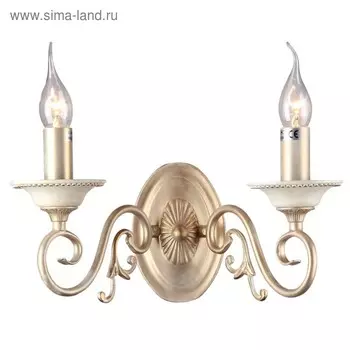 Бра Maytoni ARM337-02-R, 2хE14, 60Вт, 20х30х19 см, цвет кремовый с золотом