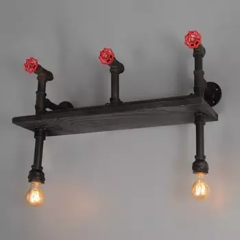 Бра "Полка" 2хЕ27 40Вт черный 43х34х21см