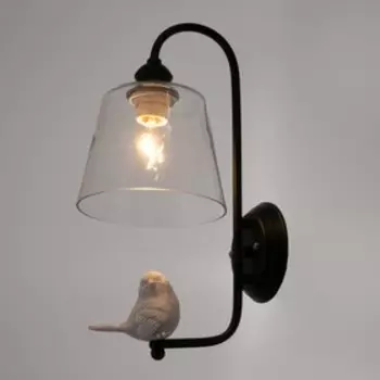 Бра "Птичка" 1хE27 40Вт черный 22х42 см