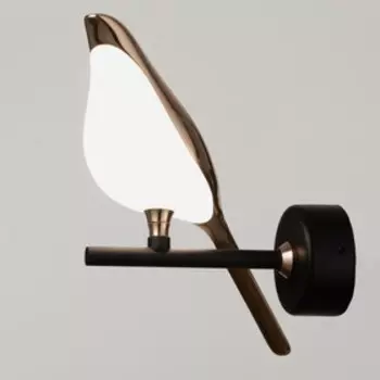 Бра "Птичка" LED 10Вт черно-золотой 18х8х21 см