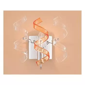 Бра «Рандом», 1x60W E14, хром, янтарь 14x20x22 см