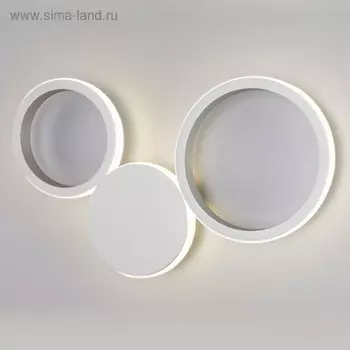 Бра Rings, 13Вт LED, 4200К, 1000лм, цвет серебро