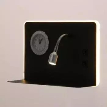 Бра с часами 86106/2 LED 7+1Вт черный 25x10x17 см