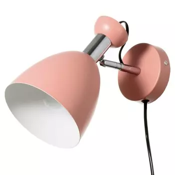 Бра с выключателем на проводе «Клаудиа» Е27 40 Вт розовый 281520 см