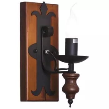 Бра "Сандра" 1x40Вт E14 дуб, черный 19x11x26см