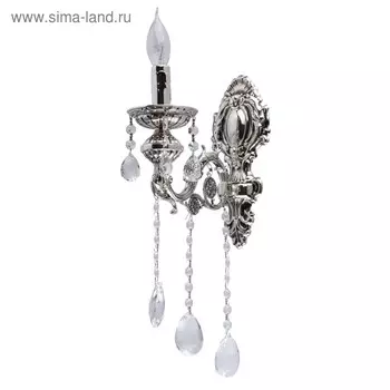 Бра «Селена», 1x40W E14, серебро 45x12x24 см