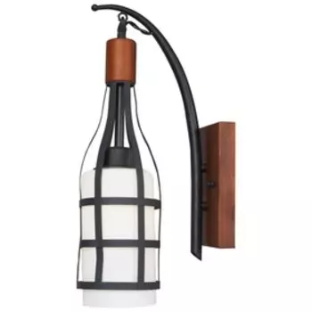 Бра «Селия», 1x60Вт E27, дуб, чёрный 23,5x11x42 см