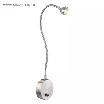 Бра SERPENT 1x3Вт LED матовый никель 41x52 см