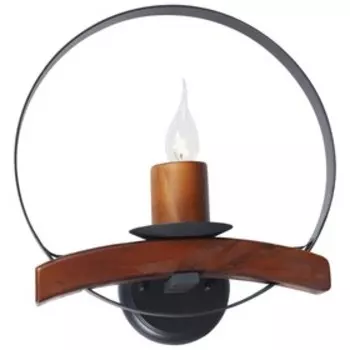 Бра «Силвана», 1x40Вт E14, дуб, чёрный 15x32,8x35 см