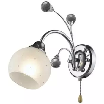 Бра «Симона», 1x60Вт E27, хром, белый 27,5x12x24 см