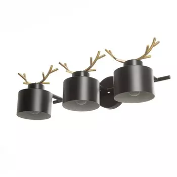 Бра «Сохата» 3хЕ27 40 Вт черный с золотом 601522 см