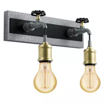 Бра СOLDCLIFF 2x60Вт E27 серебро, черный