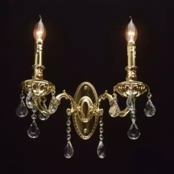 Бра "Свеча" 2x40W E14 золото 36x33x17см