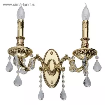 Бра "Свеча" 2x40W E14 золото 36x33x17см