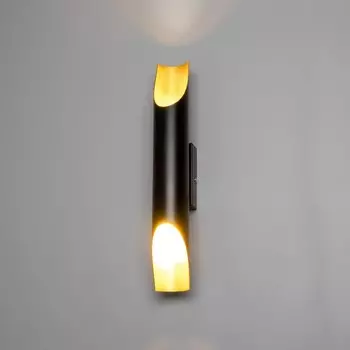 Бра "Тубус" 2хGU10 35Вт черный золото 6х6х47см