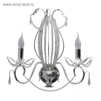 Бра «Валенсия», 2x40W E14, серебро 47x43x26 см