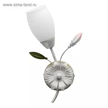 Бра «Верона», 60Вт E14, цвет белый, золото