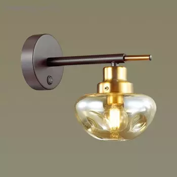 Бра YOSHI 1x40Вт E14 коричневый, золото