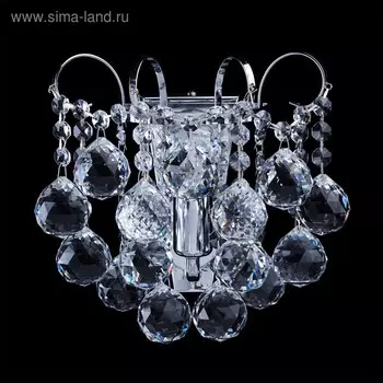 Бра «Жемчуг» 1x60W E14 хром 21x22x15см