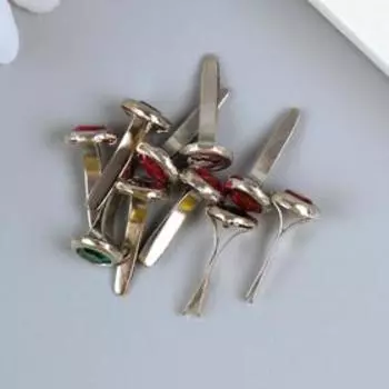 Брадсы для скрапбукинга "Стразинки" набор 10 шт МИКС 1,4х0,8х0,8 см