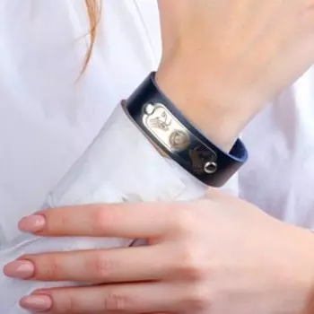 Браслет «Анти-сглаз», натуральная кожа, сталь