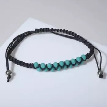 Браслет ассорти "Плетение" изумруд, цвет морской, d=7