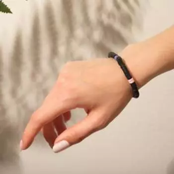 Браслет "Бисер" бусики, тренд, цвет чёрный