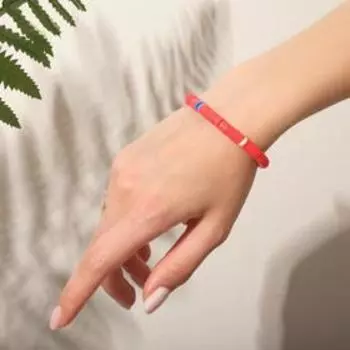 Браслет "Бисер" бусики, тренд, цвет красный