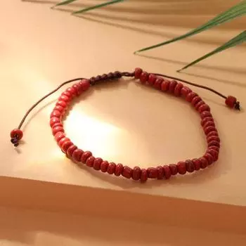 Браслет "Бисер" тренд минимал, цвет бордовый, 18см