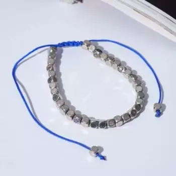 Браслет "Бусины на нити" круги, цвет МИКС в серебре, d=7