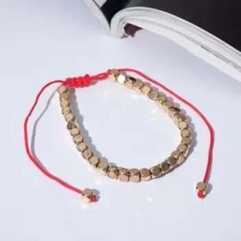 Браслет "Бусины на нити" круги, цвет МИКС в золоте, d=7