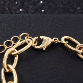 Браслет "Цепь" бабочка, лёгкость, цвет золото, 18см