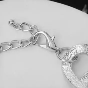 Браслет "Цепь" дерма, цвет серебро,19,5см