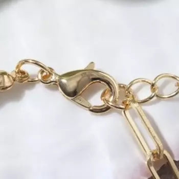 Браслет "Цепь" кольцо, цвет белый в золоте, 18см