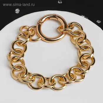 Браслет "Цепь" параллельные кольца, цвет золото, L= 23