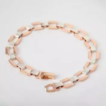 Браслет "Цепь" пряжки, цвет золотисто-серебристый, 21 см