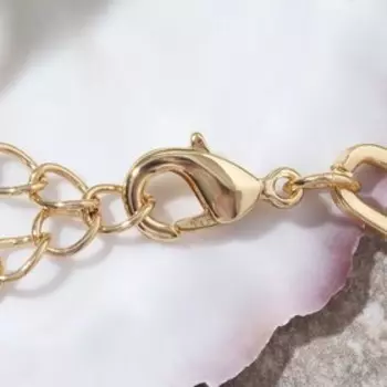 Браслет "Цепь" ряд жемчужин, цвет белый в золоте, 18см