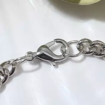 Браслет "Цепь" звёздная ночь, цвет белый в серебре, 18см