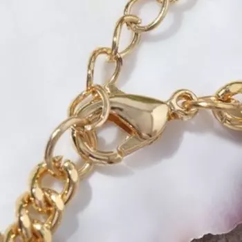 Браслет "Цепь" звёздная ночь, цвет белый в золоте, 18см