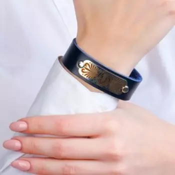 Браслет "Чур меня", натуральная кожа, сталь