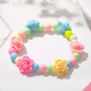 Браслет детский "Выбражулька" цветочки, цветной