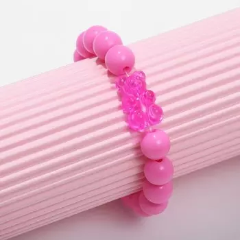 Браслет детский «Выбражулька» мармеладный мишка, цвет матовый розовый