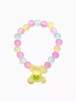 Браслет детский Выбражулька «Мишка», d=6 см. бусины, разноцветный