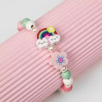 Браслет детский «Выбражулька» радуга и цветок, цветной