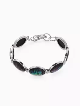 Браслет «Галиотис» овал, белый, в серебре