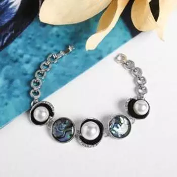 Браслет "Галиотис" с майоркой, кувшинки ,18,5см