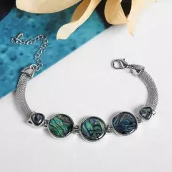 Браслет "Галиотис" три круга, цвет зеленый