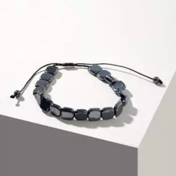 Браслет "Гематит" квадрат, цвет тёмно-серый, 7 см